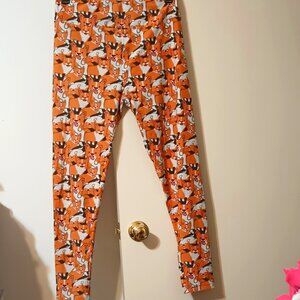 LuLaRoe Orange Fox Print Leggings